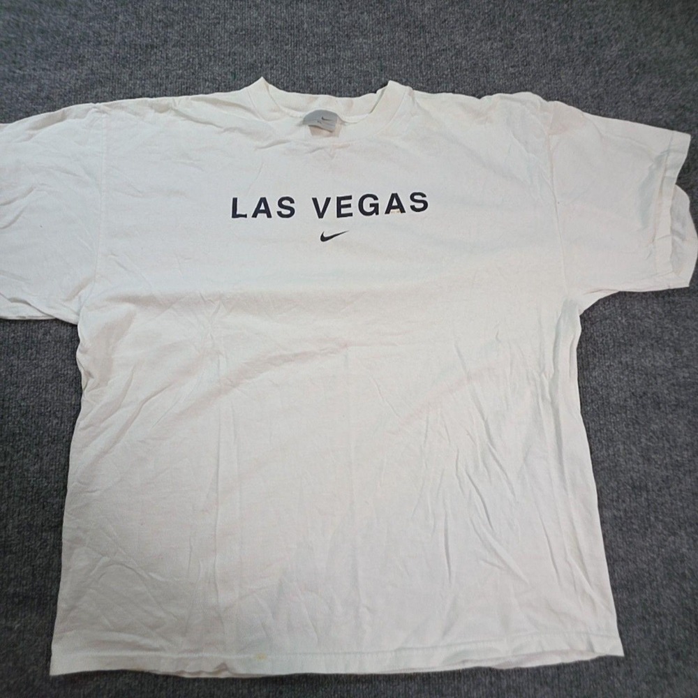 Nike Shirt Mens XL White Las Vegas Swoosh Logo Graphic Tee T-Shirt Top